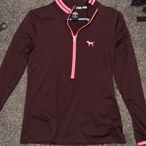 PINK 3/4 zip hoodie
